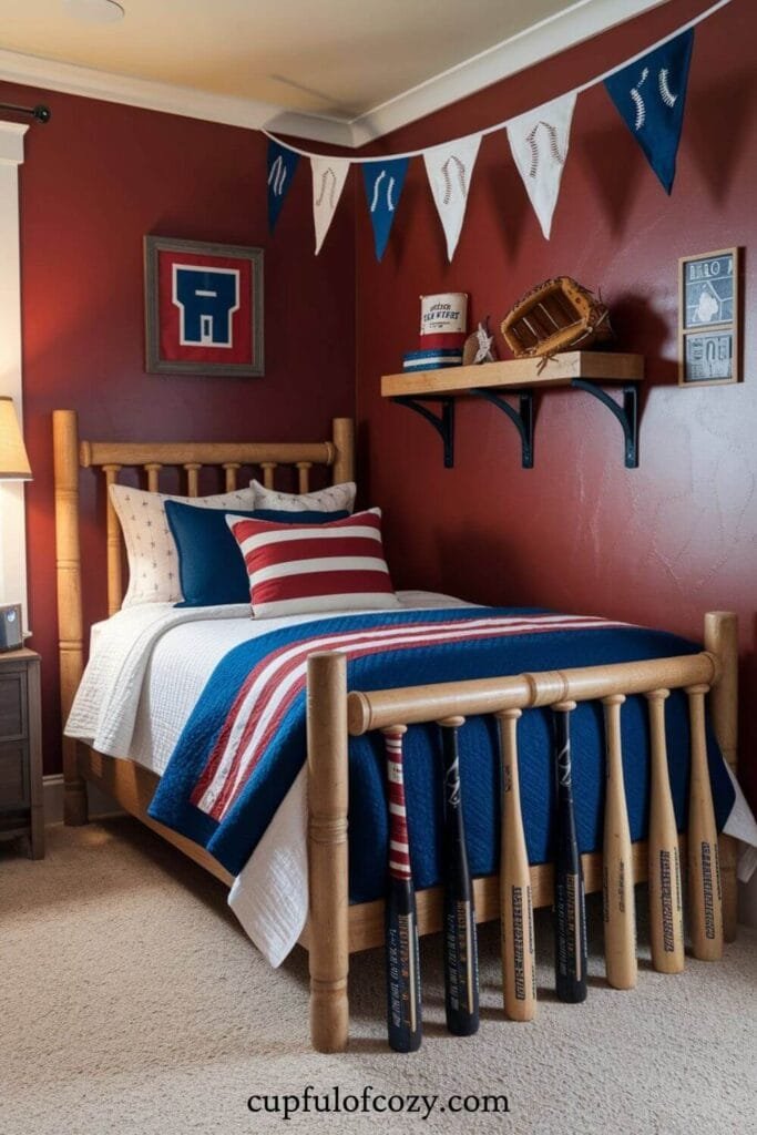 Baseball Dugout Vibe Bedroom