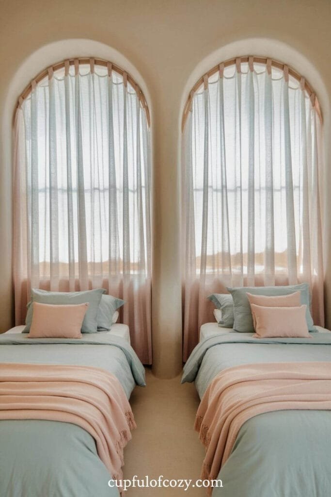 Coastal Wave Bedroom for Twins Girls