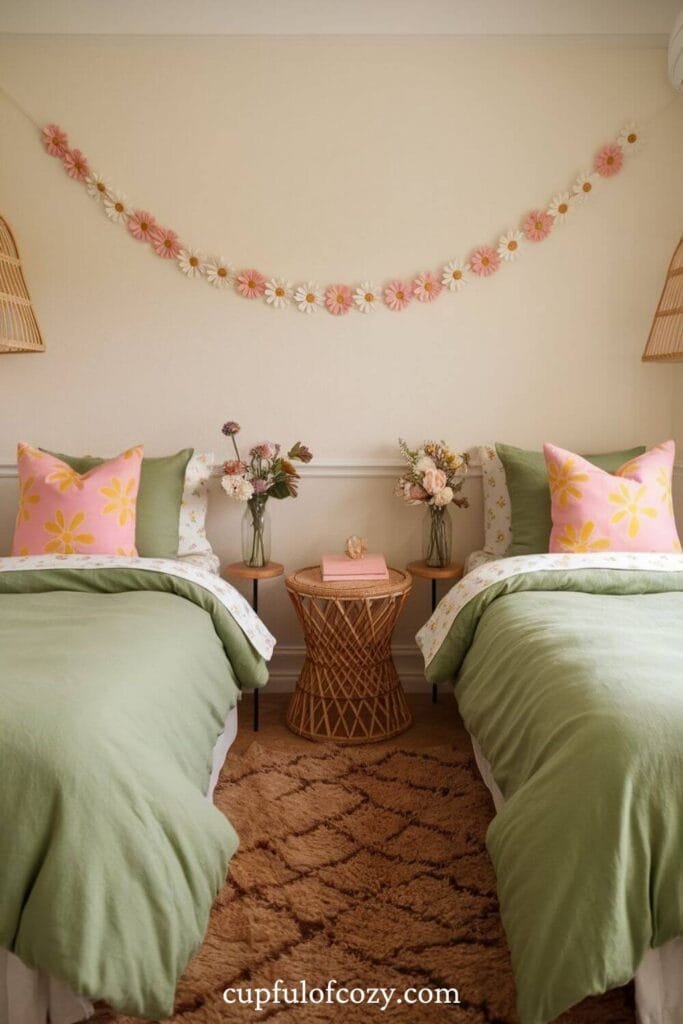 Flower Meadow Bedroom for Twins Girls