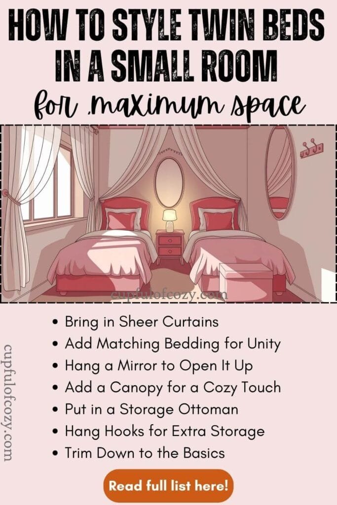 How to Style Twin Beds in a Small Room for Maximum Space infographic