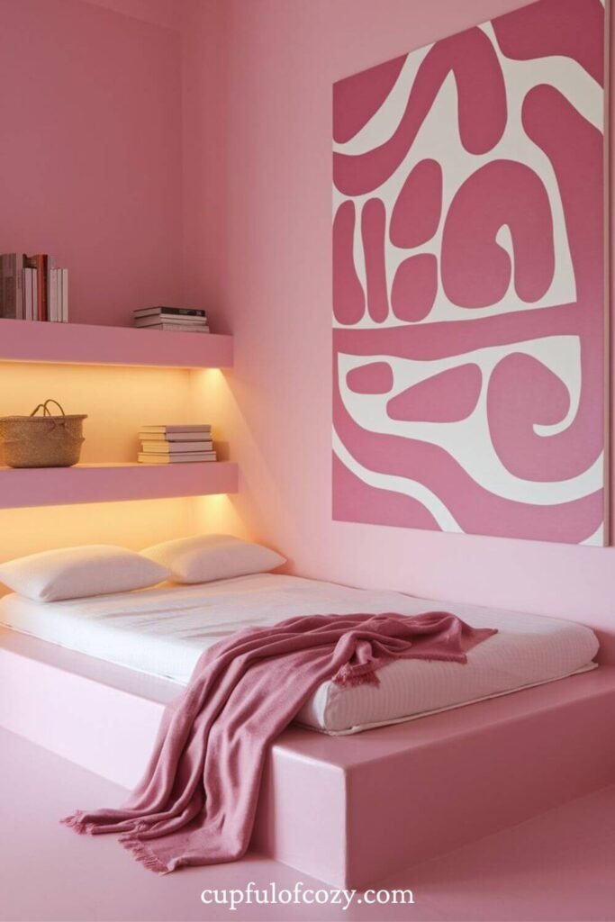 Minimalist Pink Tide Bedroom