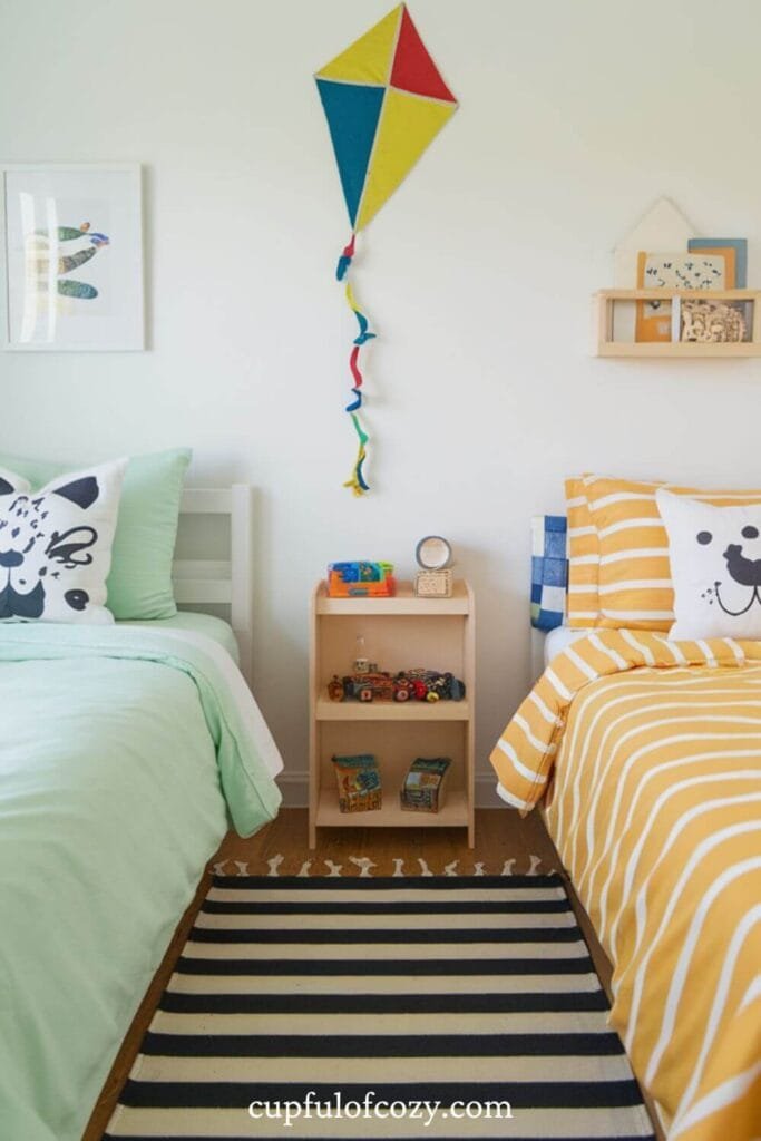 Mint and Sunny Stripe Bedroom