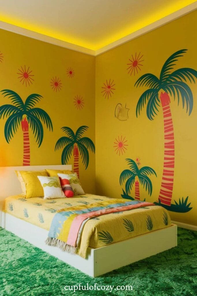 Palm Tree Party Room Bedroom for Kids