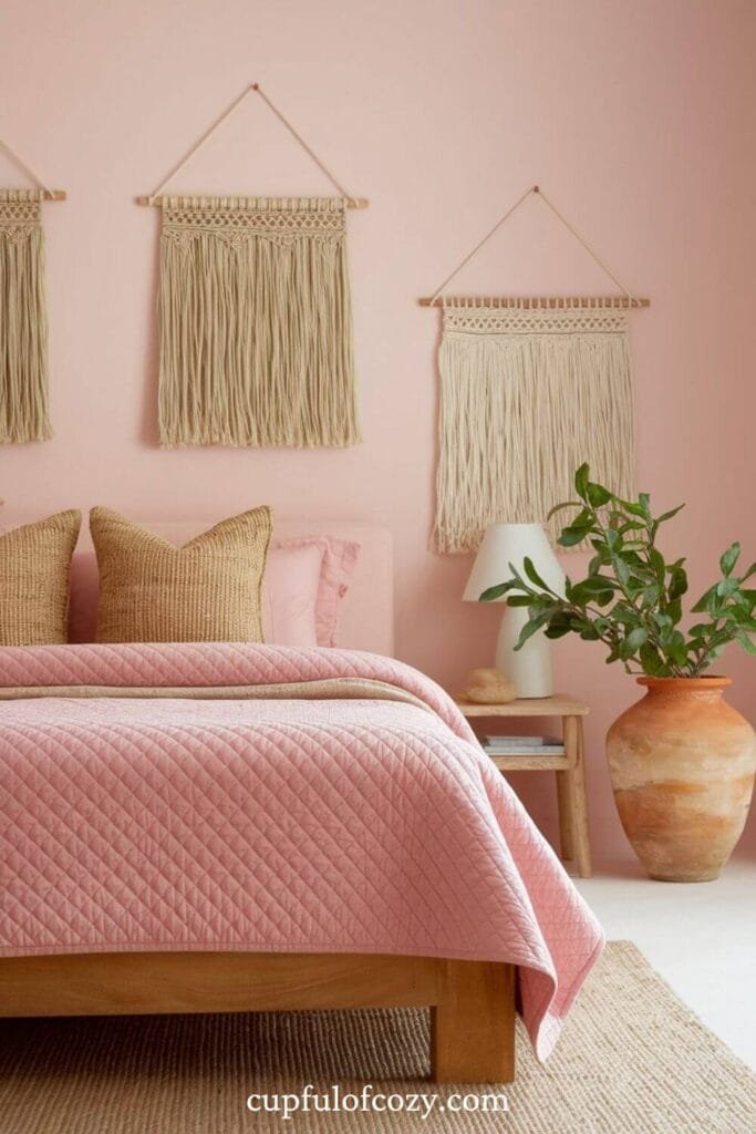 Pink Tones with Natural Elements Bedroom