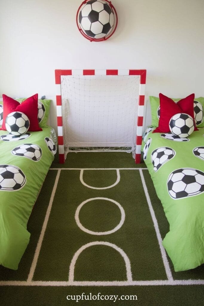 Soccer Field Goal Zone Bedroom
