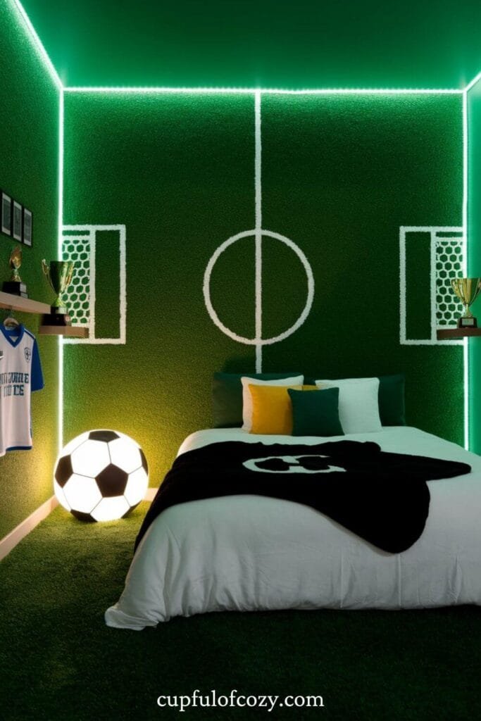 Soccer Pitch Zone Bedroom For Teen Boys