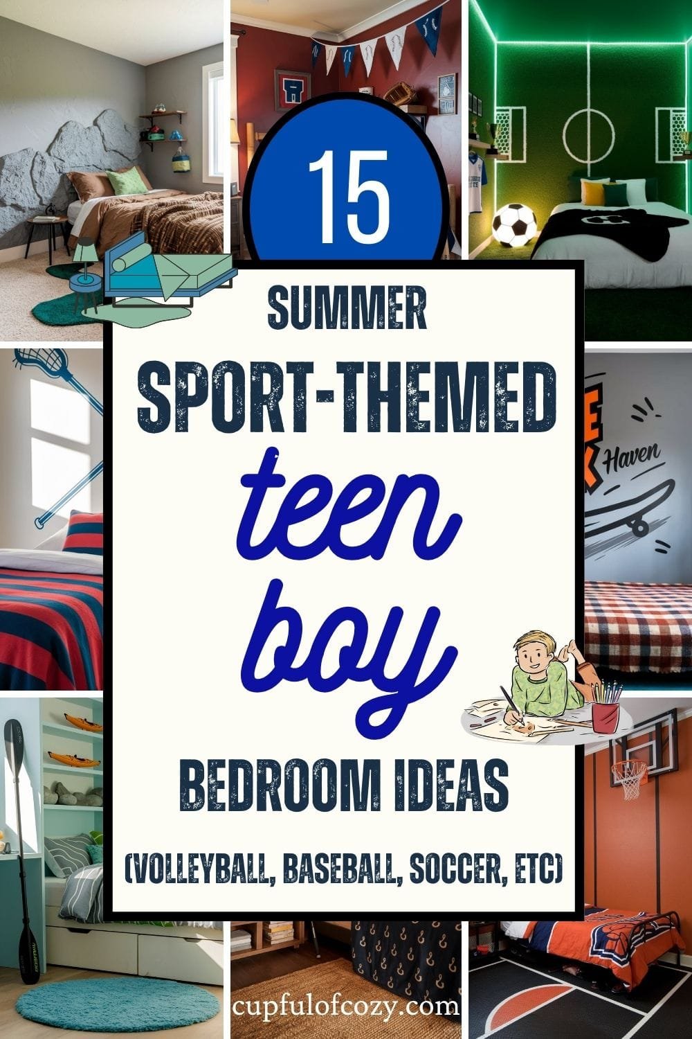 Summer Sports-Themed Teen Boy Bedroom Ideas