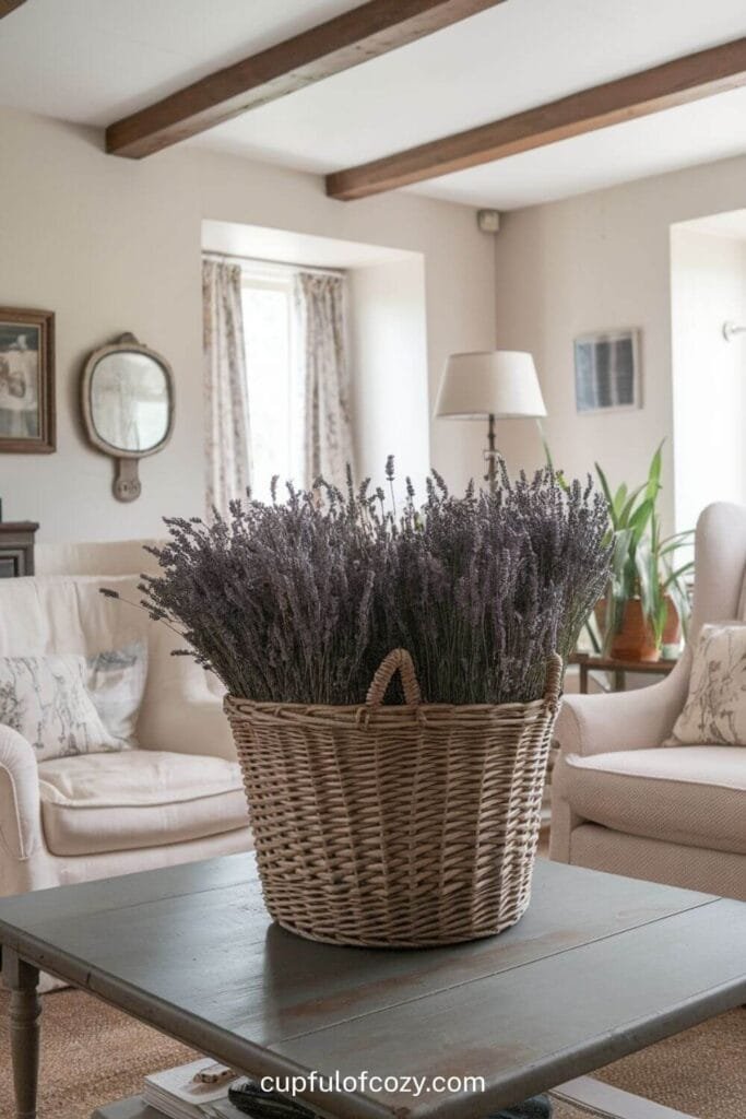 Basket of Lavender for Fragrant Beauty