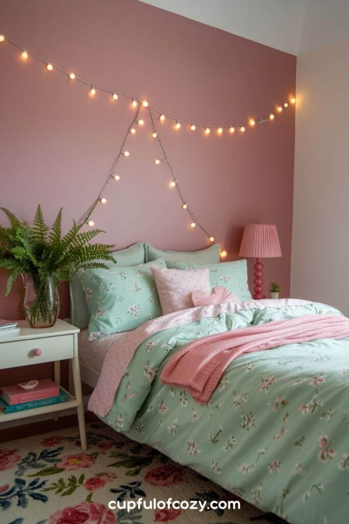 Blush and Mint Floral Retreat Bedroom