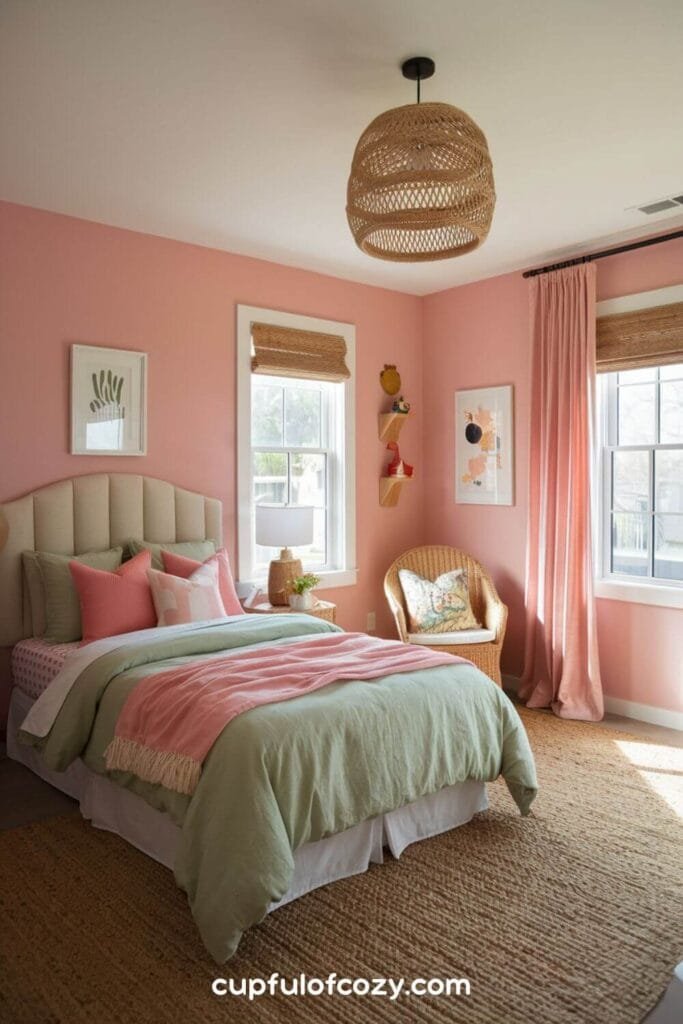 Blush and Sage Coastal Breeze Bedroom