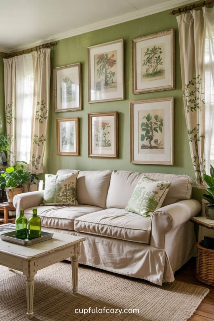 Botanical Gallery Wall with Cream Matting