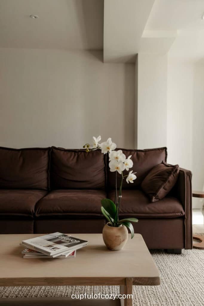 Bright White Walls That Make Brown Pop Like Crazy