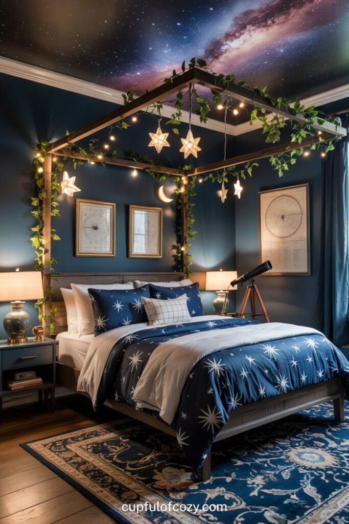 Celestial Night Sky Canopy Bedroom