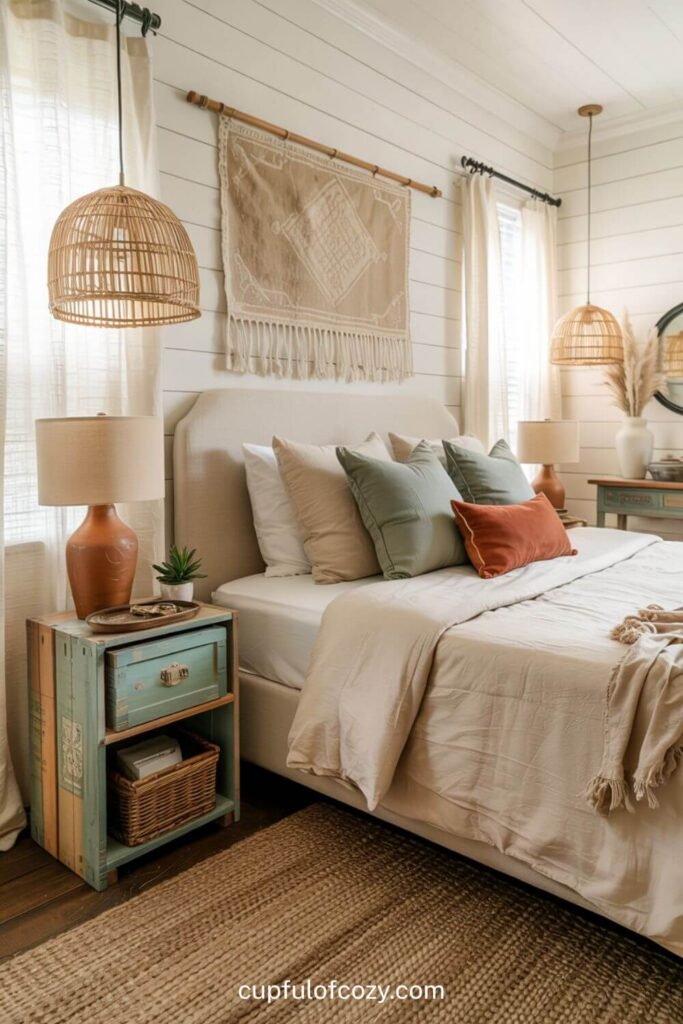 Cozy Boho Farmhouse Bedroom (4)