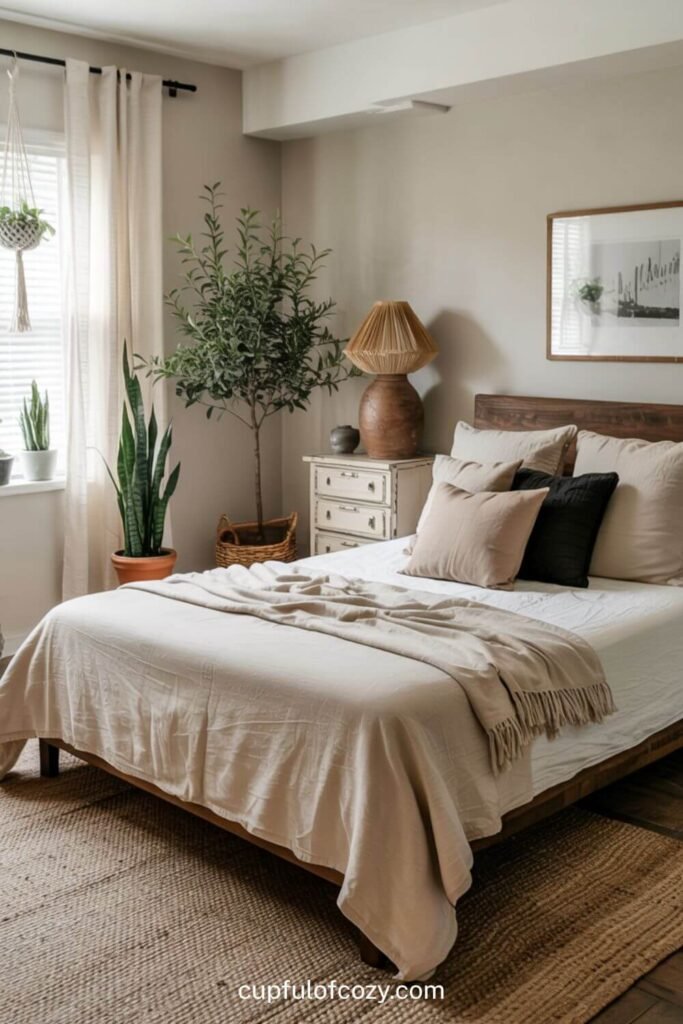 Cozy Boho Farmhouse Bedroom (5)