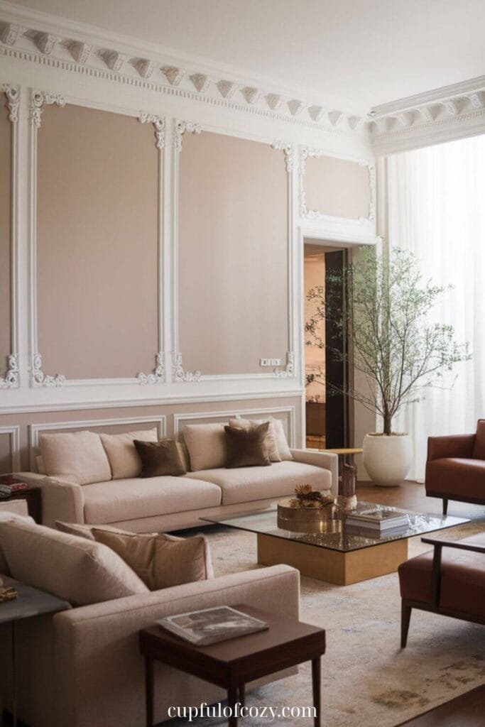 Crown Molding Accent Living Room