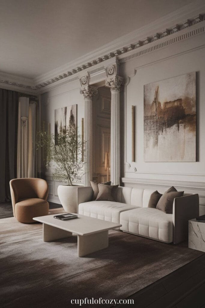 Crown Molding Accent Living Room