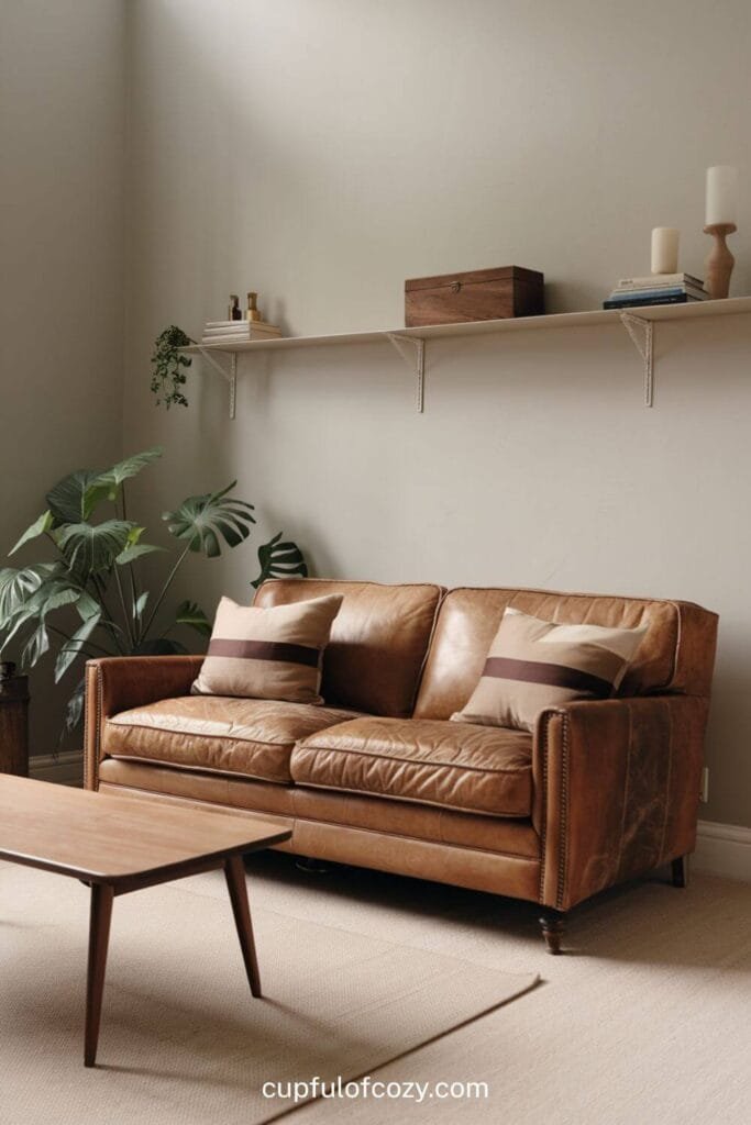 Distressed Leather Sofa for Bold Edge