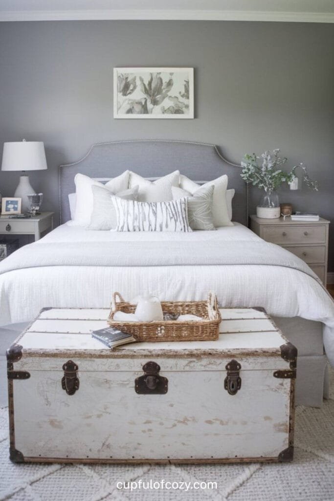 Distressed White Trunk for Clever Storage