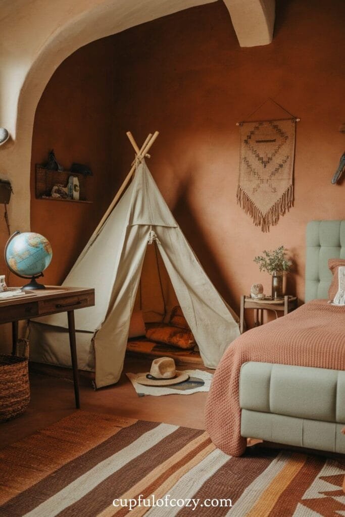 Earthy Tone Explorer’s Den Bedroom