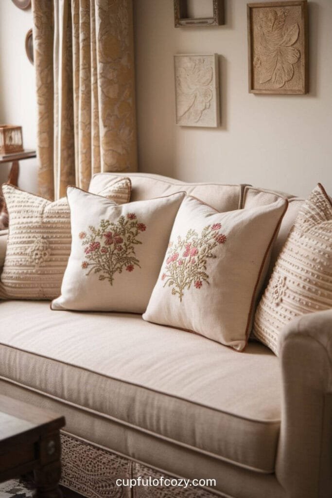 Embroidered Cushions for Handmade Charm