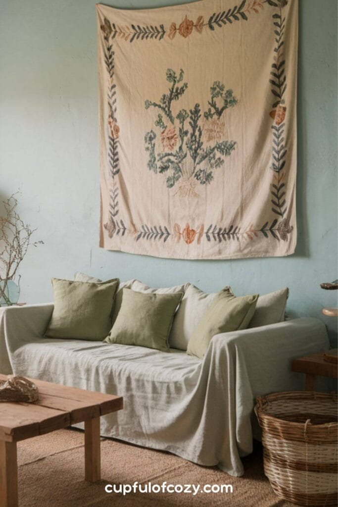 Embroidered Tapestry and Muted Carpets