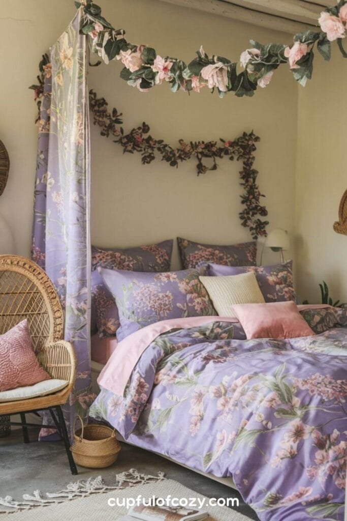 Floral Lavender Retreat Bedroom