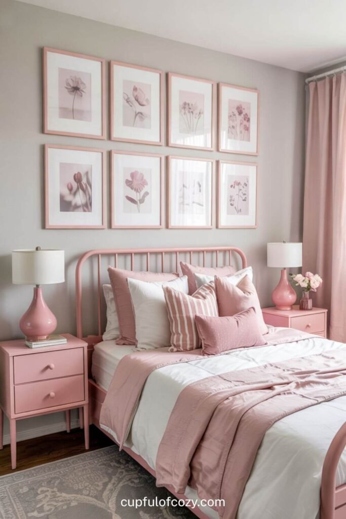 Flower Prints in Pink Frames