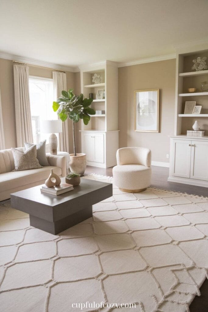 Geometric Rug in Neutrals