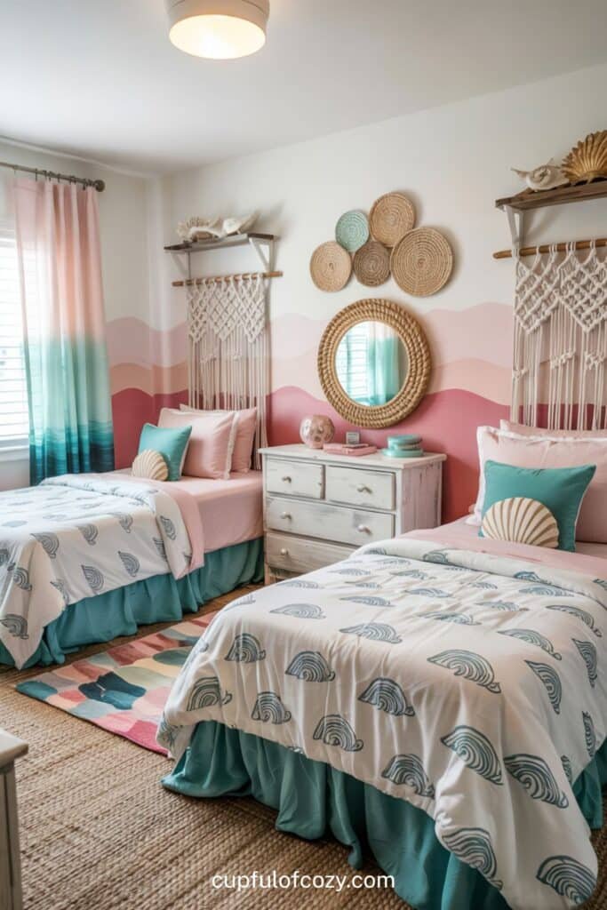 Hand-Painted Ocean Wave Accent Wall