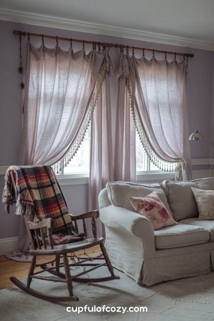 Homespun Curtains and Faded Rocker