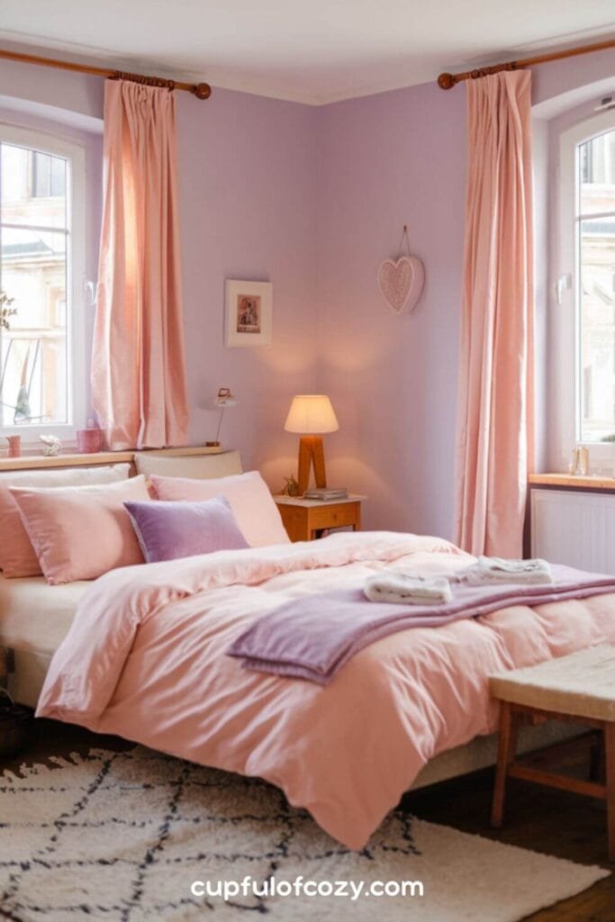 Lavender and Peach Bedroom