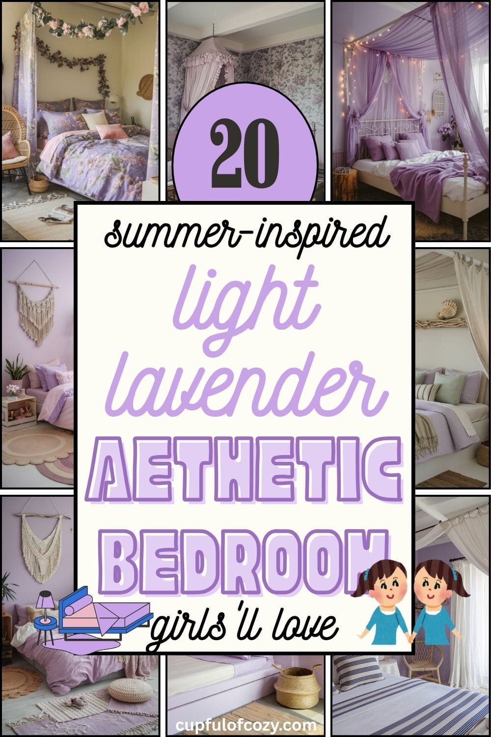 Light Lavender Cozy Bedroom Ideas for Girls This Summer