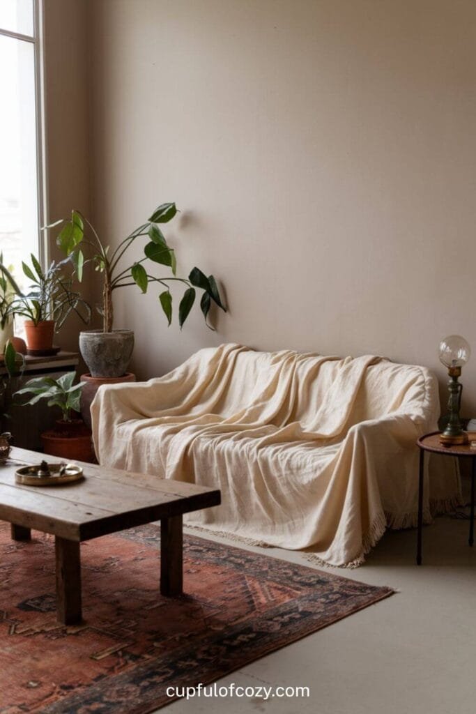 Linen Throw Blanket for Cozy Layers