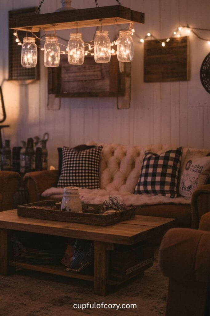 Mason Jar Chandelier for Quirky Twinkle