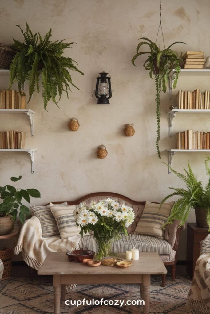 Mason Jars and Open Bookcases