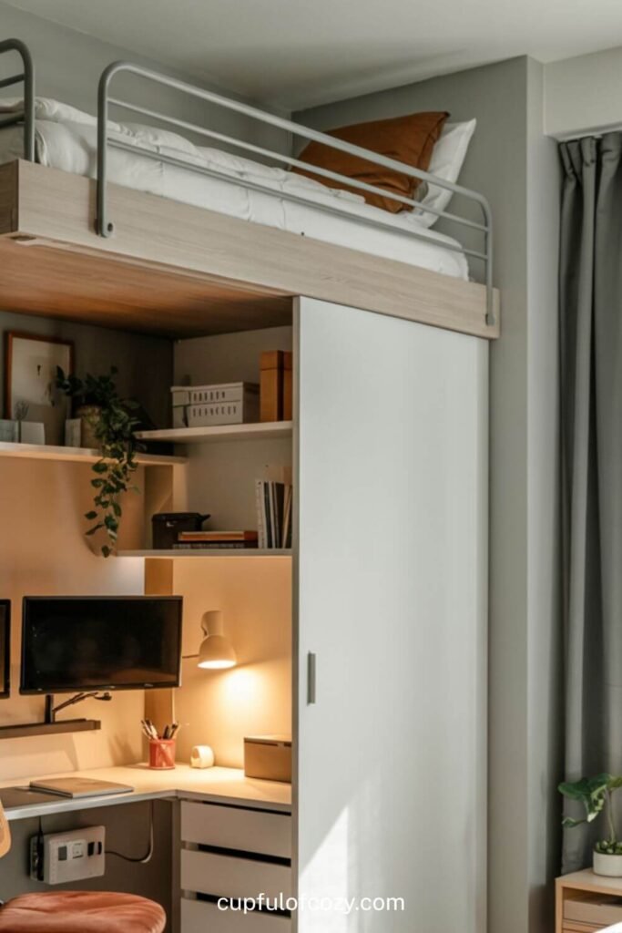 Micro Home Office Loft Bed