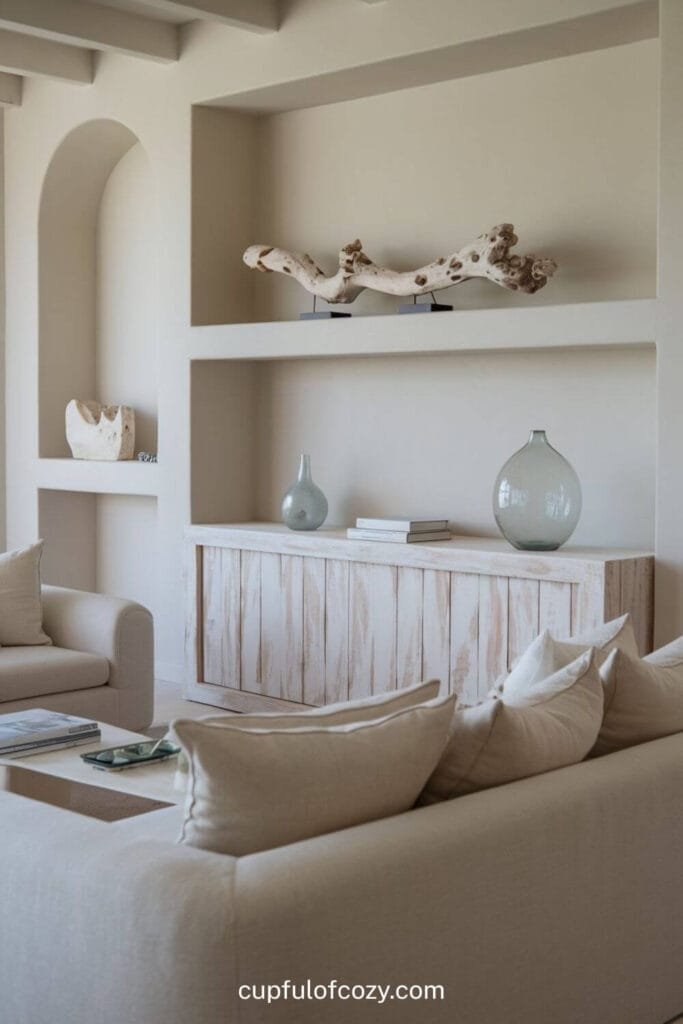 Minimalist Beige Living Room with Clean Lines