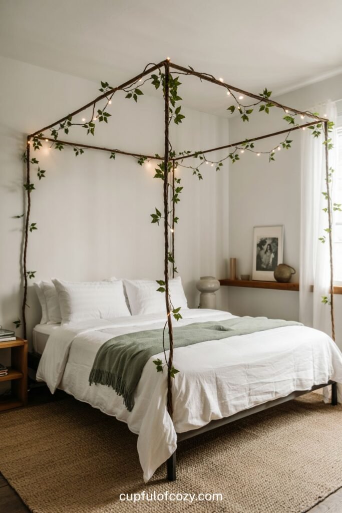 Minimalist Vine Canopy Bedroom