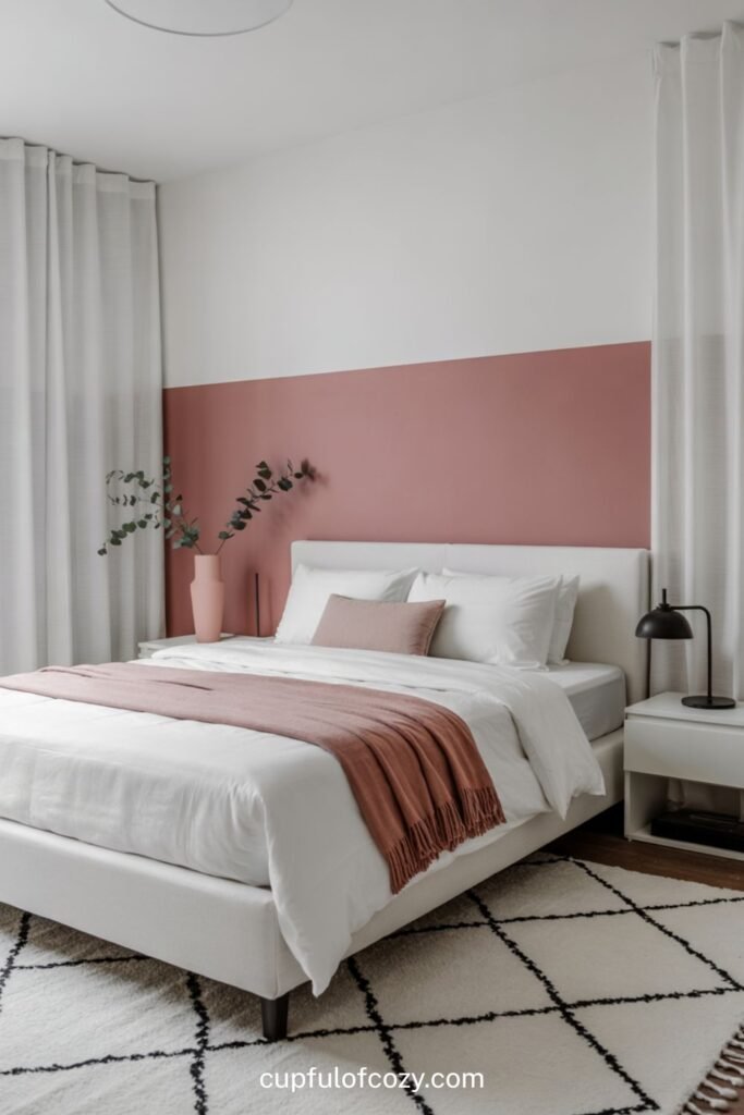Modern Pink and White Color Blocking
