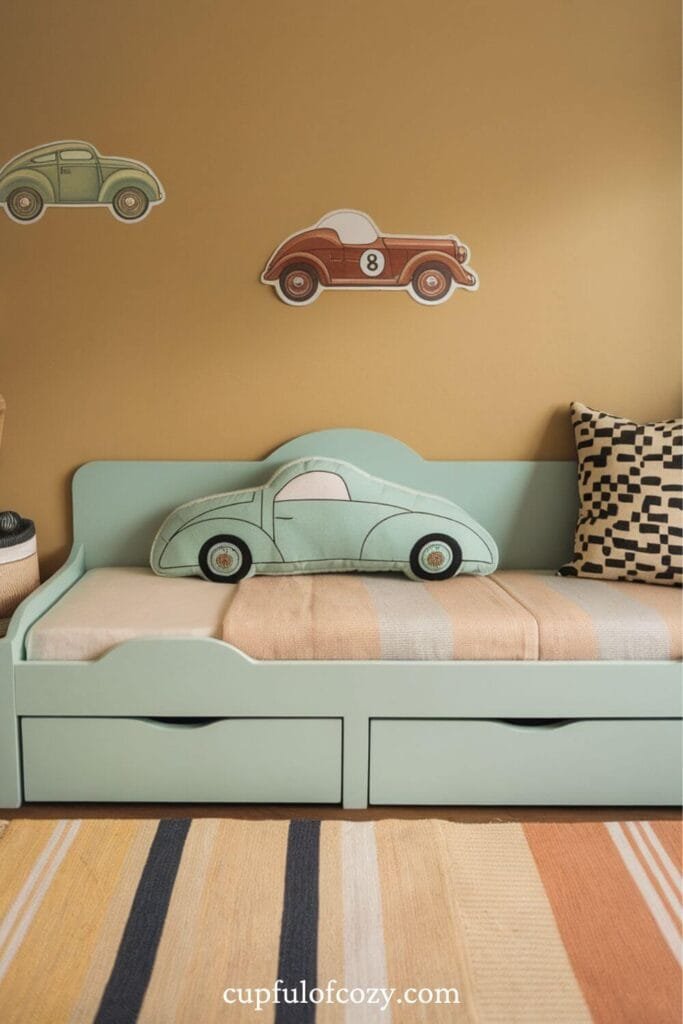 Muted Pastel Car Garage Bedroom