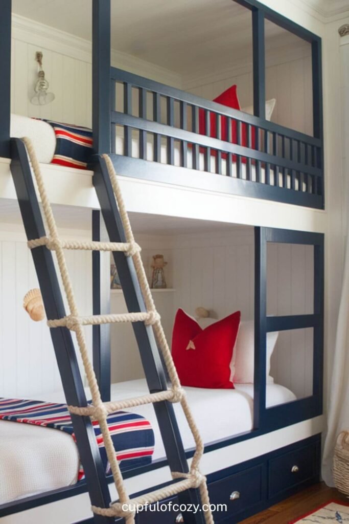 Nautical Navy and White Bunk Beds That POP (2)