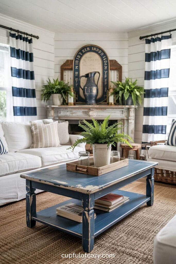 Navy Blue Coffee Table_ Centerpiece Statement