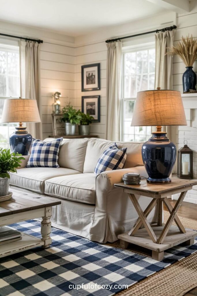 Navy Blue Lamps_ Illuminating Accents