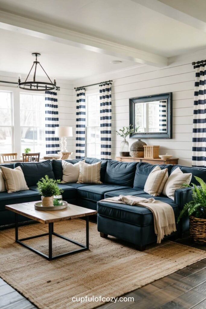 Navy Blue Sectional_ Family-Friendly Farmhouse (2)