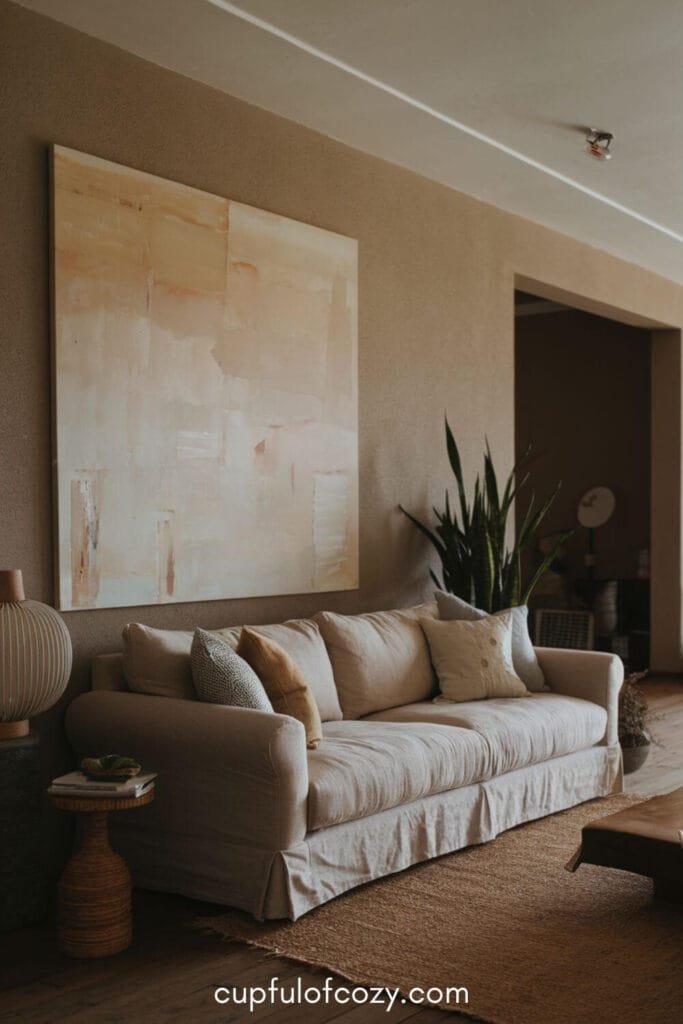Neutral Linen Sofa Living Room