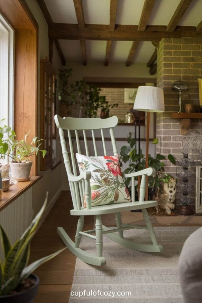 Painted Rocking Chair for a Pastoral Nook