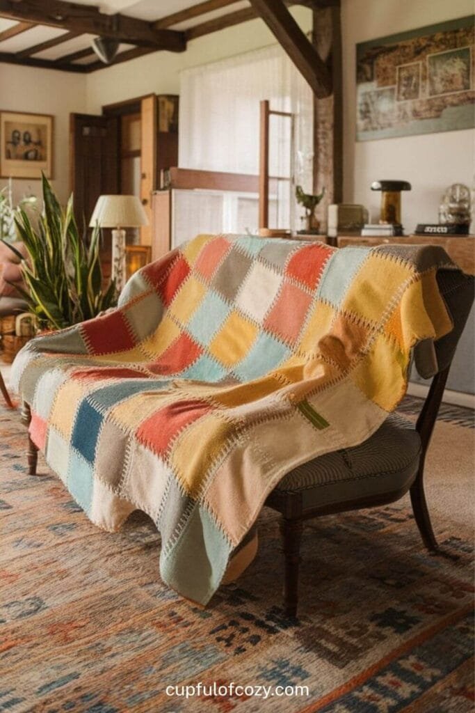 Patchwork Throw for Textured Warmth