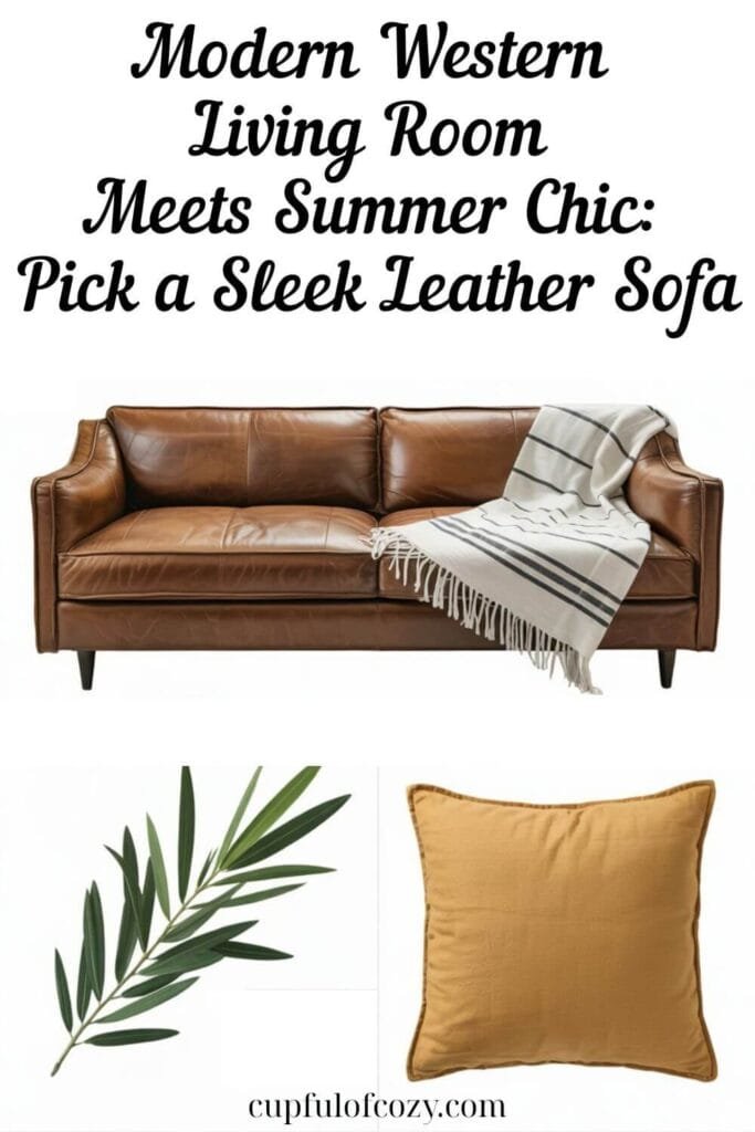 Pick a Sleek Leather Sofa with Summer Touches