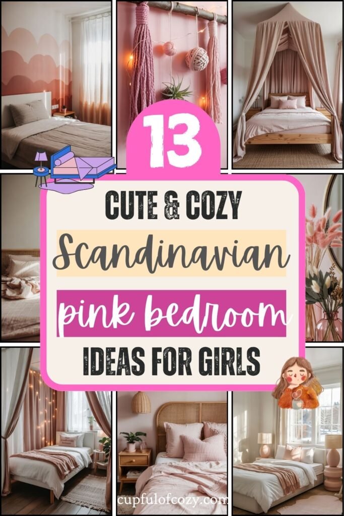 Pink Scandinavian Bedroom Ideas for Girls Who Love Cozy & Cute (2)